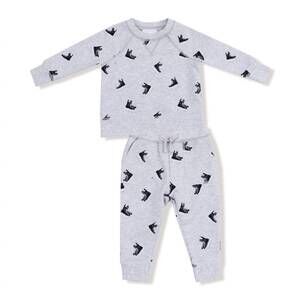 NEW ANGEL DEAR boy's french terry sweatshirt & jogger set in grey